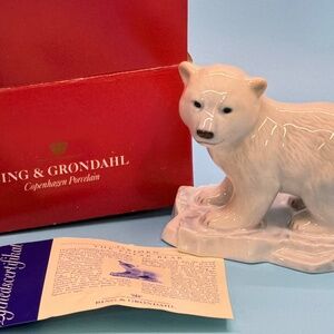 Bing & Grondahl Porcelain Polar Bear Ltd Edition 0032/5000 Figure of the Year